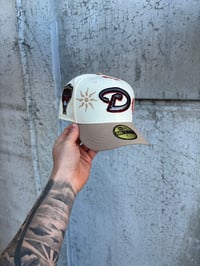 Image 1 of OFF WHITE MULTI TONE AZ DIAMONDBACKS  CUSTOM FITTED CAP