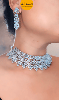Image 2 of Arohi_AD Choker Set - Party Choker Set with Earrings