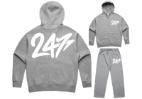 Image 4 of Relaxed 247 Applique Grey Tracksuit 