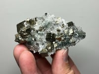 Image 3 of Cubic Pyrite & Quartz Crystal Points Cluster | Bulgaria #2944