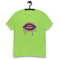Image 6 of Unisex classic tee, Rainbow Lips Dripping Paint Retro Tee