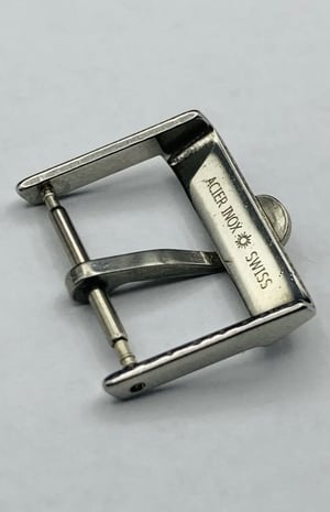 Image of Vintage Omega silver 18mm Watch Strap Buckle.Used,Clean,Rare Model, Genuine