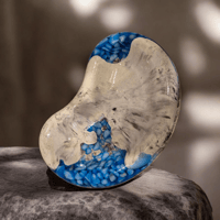 Image 2 of Set of 2 Artificial Stone and Epoxy Resin Pond Trays - Handmade Decorative Mini Lagoons