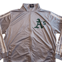 Image 1 of Dynasty Oakland A's Athletics Full Zip Mens Jacket Size 2xl Gray MLB