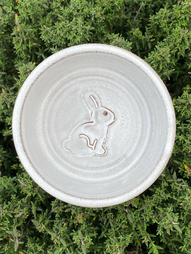 Image of Bunny Stamped White Glaze Ramekin