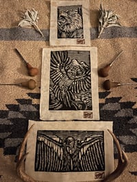 Image 1 of Eagle, Quetzal, & Condor Woodcut Series 