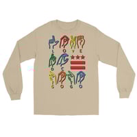 Image 3 of LOVE DC GOGO "THE LANGUAGE OF LOVE" Light Men’s Long Sleeve Shirt (see color options)