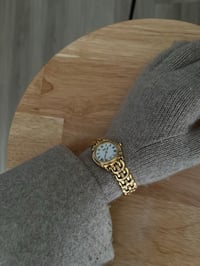 Image 2 of Vintage Gold 18K Gold Plated Pulsar By SEIKO Roman numerals