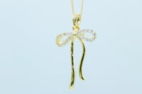Image 1 of Rhinestone Bow Necklace 