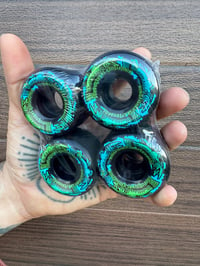 Image 2 of Black Triple Trout 52mm Skateboard Wheels