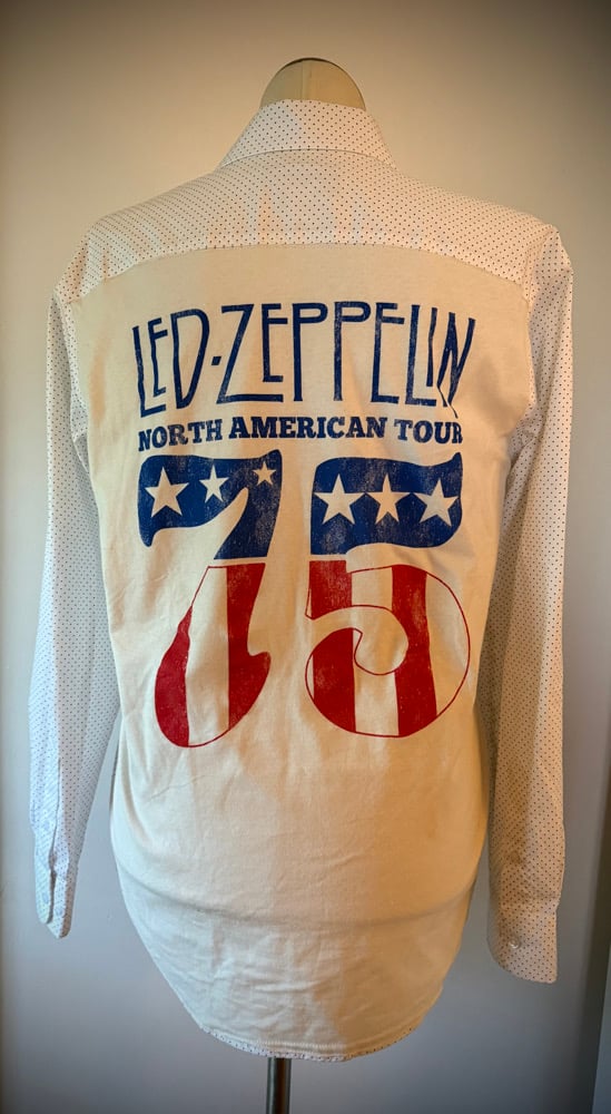 70s POWERS USA製ラガーシャツ Upcycled “LED Zepplin '75 North America Tour” men's better dress