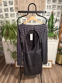 Image 1 of NWT Metallic silver and black dress with back out 