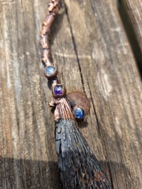 Image 2 of Electroformed Black Kyanite large broom necklace