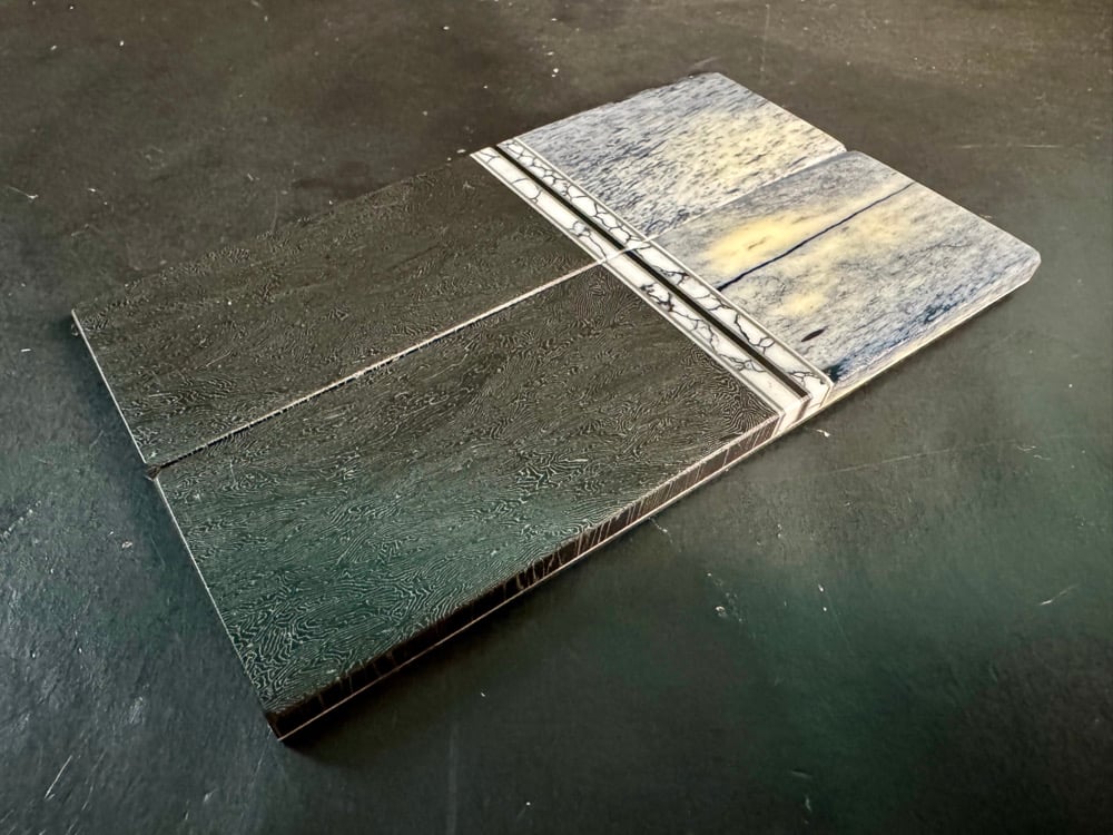 Image of Giraffe Bone & Fat Carbon Segmented Knife Scales