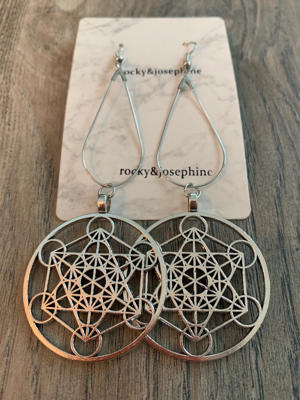 Image of Reiki Charged Metatron's Cube Earbobs