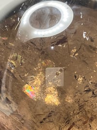 Image 19 of Golden Rutile In Smoky Quartz Sphere #1770