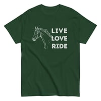 Image 7 of Unisex classic tee, Live Love Ride Western Horse Shirt Unisex Cowgirl Equestrian Graphic Tee