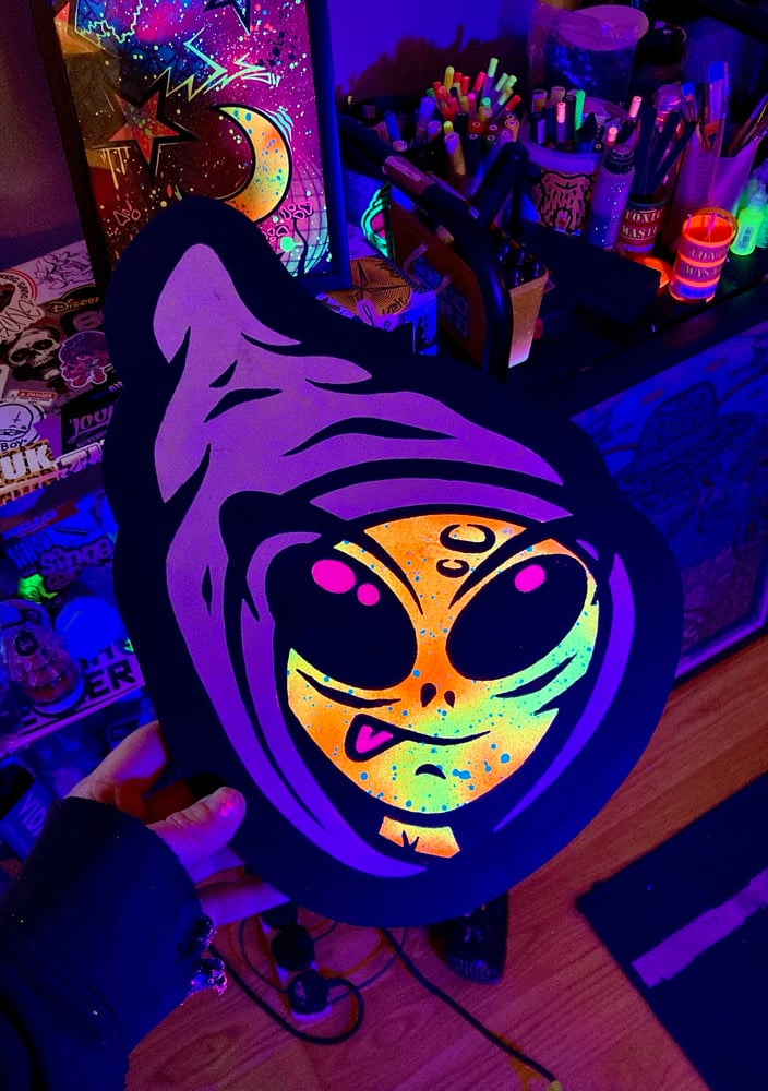 Image of 👽 HOODED AL WOODCUT 3 👽