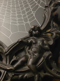 Image 2 of Large statement 1870’s stamped Paris framed framed preserved spider web