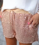 Rose Gold Sequin Shorts