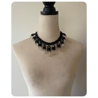 Image 4 of The Empress Necklace - Medium Clear Quartz Crystals and Black Leather