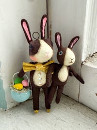 Extra Large Dutch Rabbit with Baby bunny and Basket of Eggs I