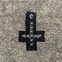 Studded cross keychain 