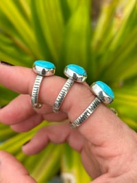 Image 2 of Egyptian Turquoise Stamped Band Rings 