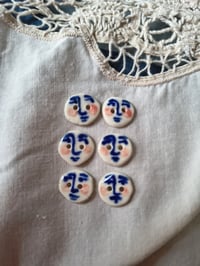 Image 2 of Blue face buttons set of 6  1.4cm diameter 