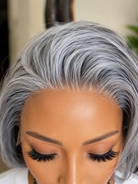 Image 3 of JEAN | STRAIGHT SALT AND PEPPER PLATINUM LACE FRONT WIG