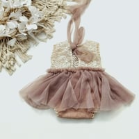 Image 3 of Baby girls photoshoot dress | Mia | 0-3 months |old rose | photo props
