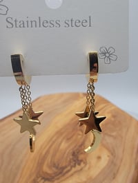 Image 5 of Half moon & stars earing