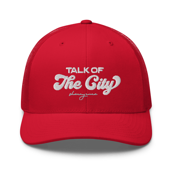 Image of “TALK OF THE CITY” Mesh Trucker Hat (WHITE)