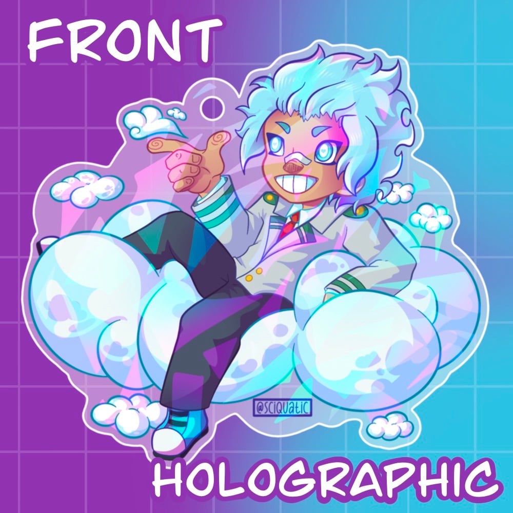 Image of 3” Cloud Boy Holographic Charm