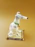 Seated hound (white and fawn) Image 3