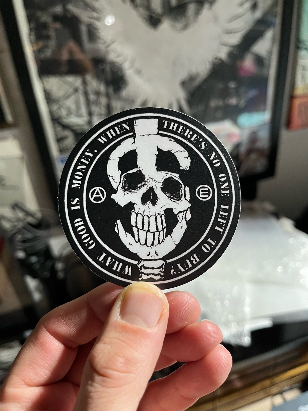 Aus Rotten "What Good Is Money" 3" Sticker