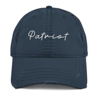 Image 1 of Patriot Cursive - Distressed Dad Hat from PatriotsCo.com