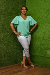 Image 1 of Seafoam Flowy Blouse