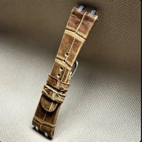 Image 3 of Vintage Tobacco Alligator Hand-rolled AP Royal Oak Watch Strap