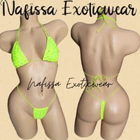 Image 4 of Neon Yellow Backless Bodysuit and Thong Sets