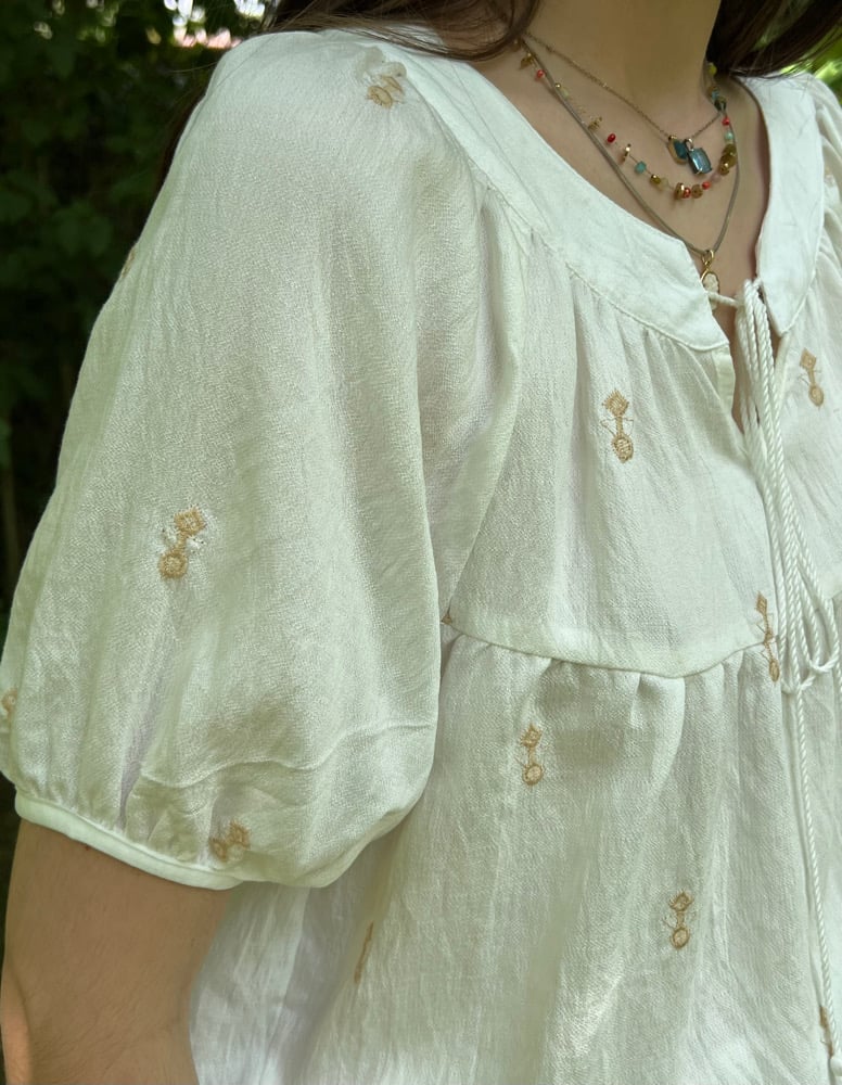 Image of Blouse Bohème "LAURA" Ivoire Brodé T1 - T2 - T3