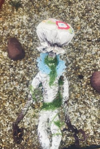 Image 4 of Sitting fungi character - handmade - vintage embroidery