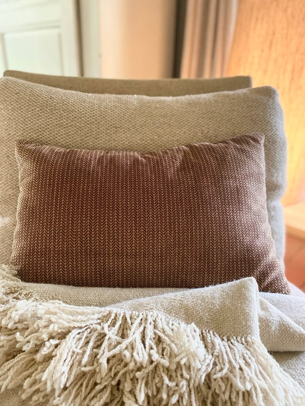 Image of Coussin velours bois de rose 