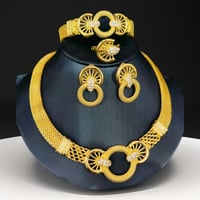 Image 1 of Golden Rope Pendant Jewelry Set