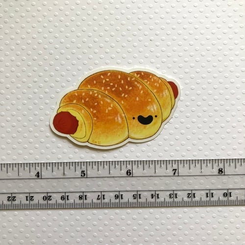 Image of hot dog bun vinyl sticker 