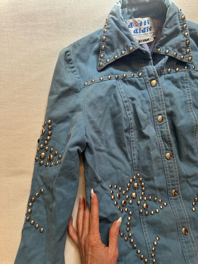 1970s studded denim jacket