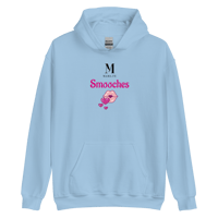 Image 5 of MamaFe's Pink Font Smooches and M Logo Unisex Hoodie