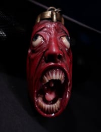 Image 16 of  Behelit Egg of the King blood tears pendant, leather cord, bronze hardware, OOAK