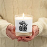 Rosey The Sloth Glass Wax Candle Art by Crystal's Art Paws