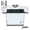 White/ Black "Leather Stripe” Drop Shoulder Tee